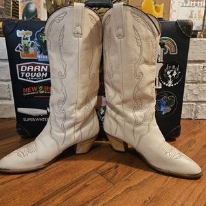 Vintage Acme White Cowboy Boot